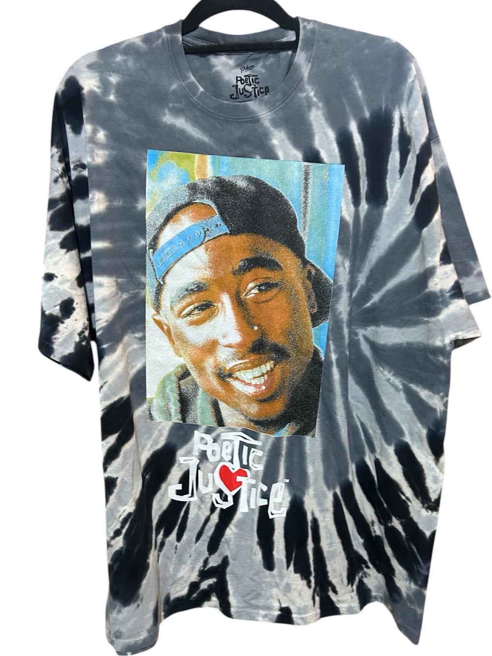 Tupac Shakur Poetic Justice Tie Dye Graphic T-Shirt 2Pac 90s Rap Movie Tee 2XL